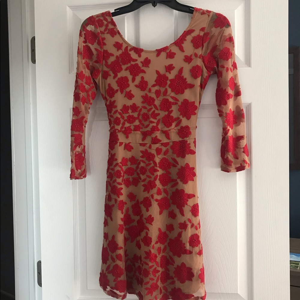 For Love and Lemons Temecula Bow Back Dress in Red
